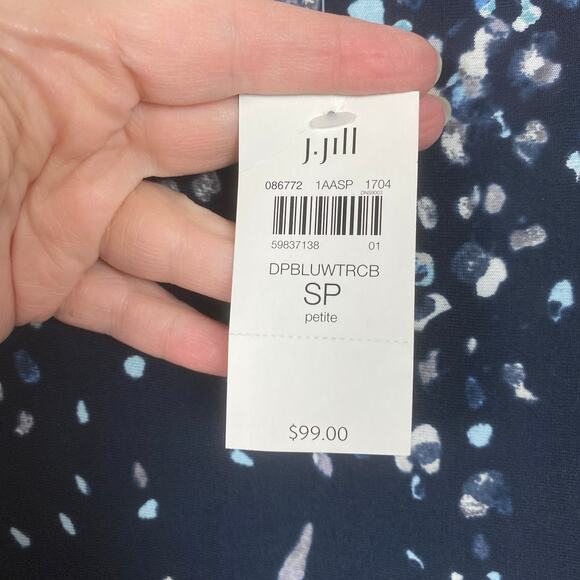 J.Jill Blue Confetti Sleeveless Maxi Dress Sz.SP NWT - Picture 6 of 12